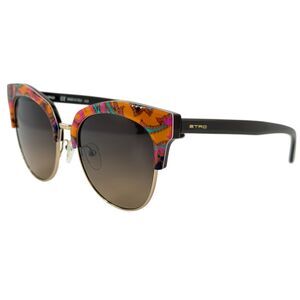 ETRO ET108S Womens Metal Sunglass 800 Orange Paisley 54-18 Brown Gradient Italy